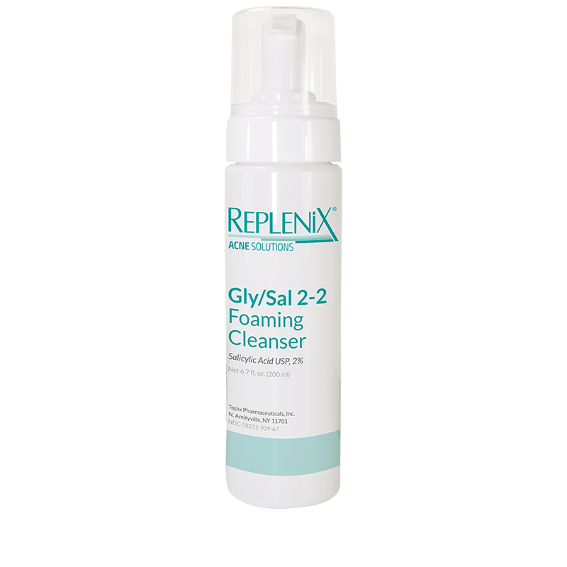 replenix acne solutions glysal foaming cleanser bottle
