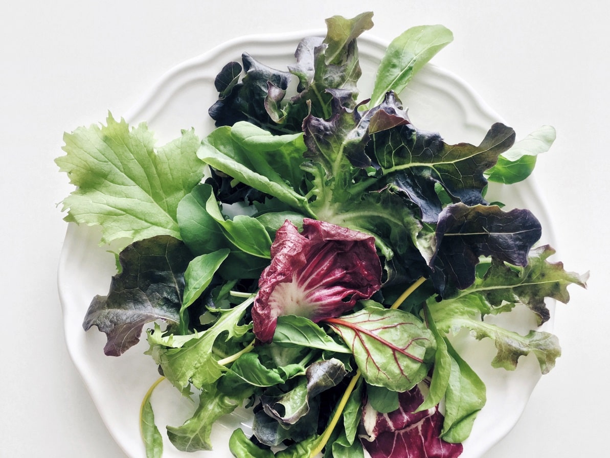 plate of leafy greens - nutrition for skin health
